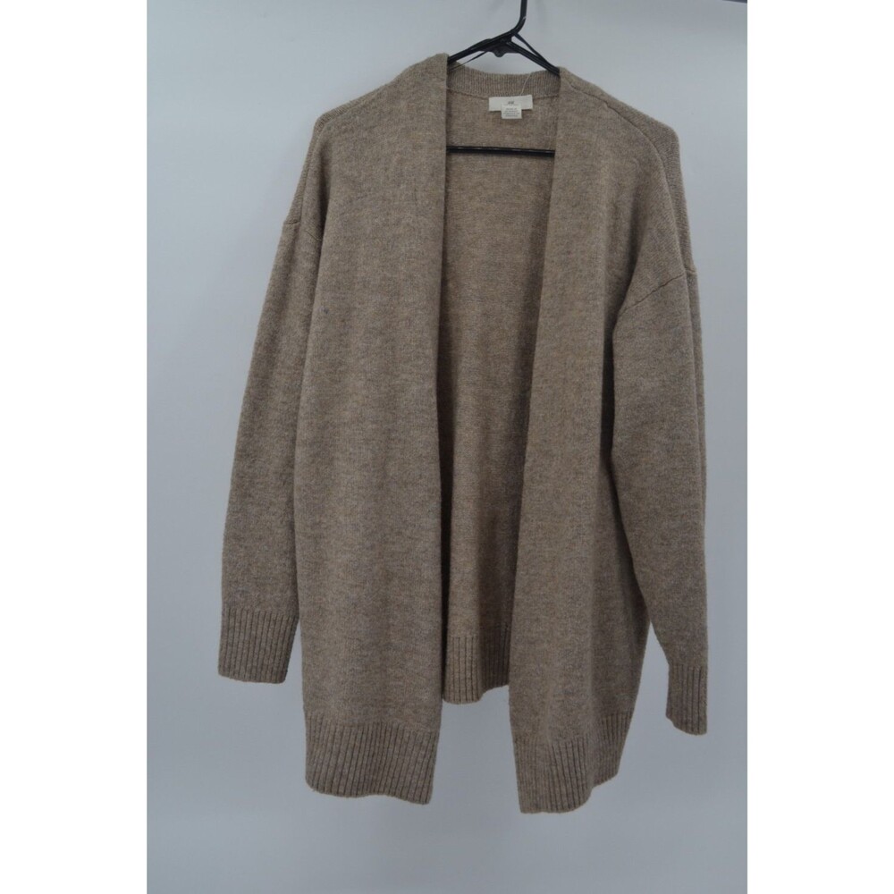 H&M Oatmeal Longline Cardigan Sweater Wool Blend Oversized Size S